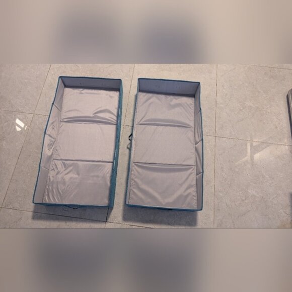 Two Brand New Teal Fabric Storage Box with Lid (Under Bed Storage) - Picture 5 of 8